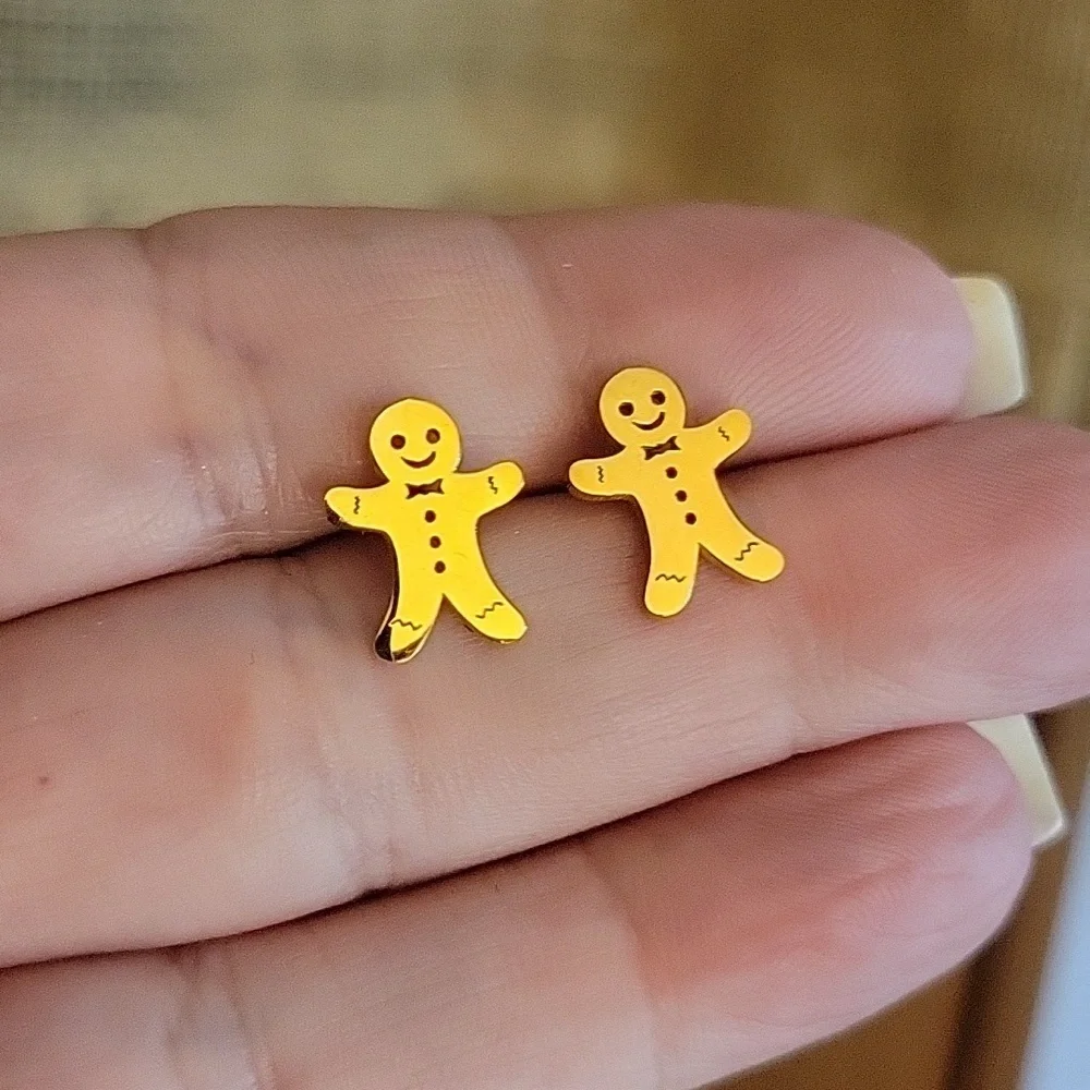 Gingerbread Man Stud Earrings